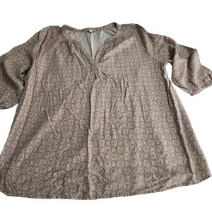 3 for $10.  Sonoma blouse tan print, elastic wrist, Size XL